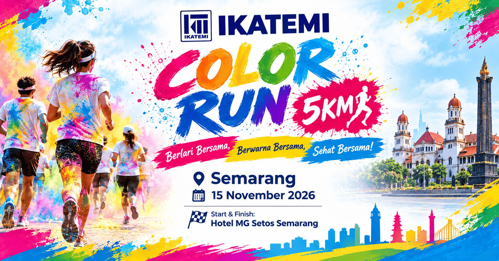 IKATEMI COLOR RUN 5K 2026 di Semarang, Ajak Masyarakat Hidup Sehat